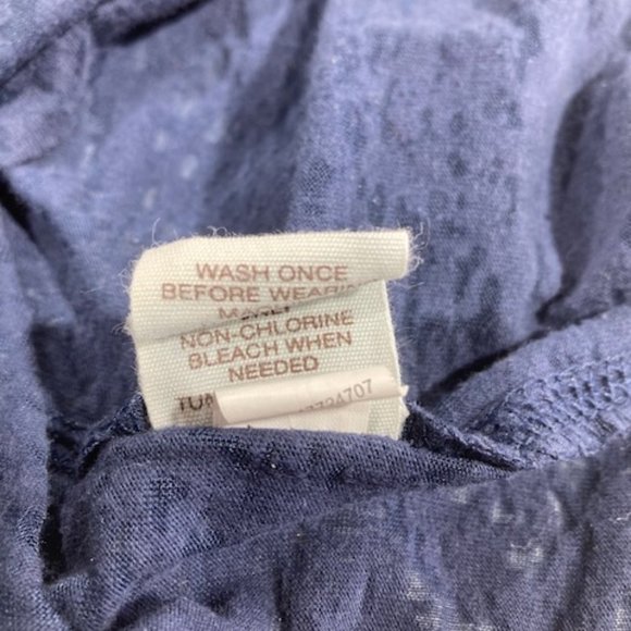 Mudd Navy Blue (Juniors) Sheer L/S Top Medium - Picture 6 of 8